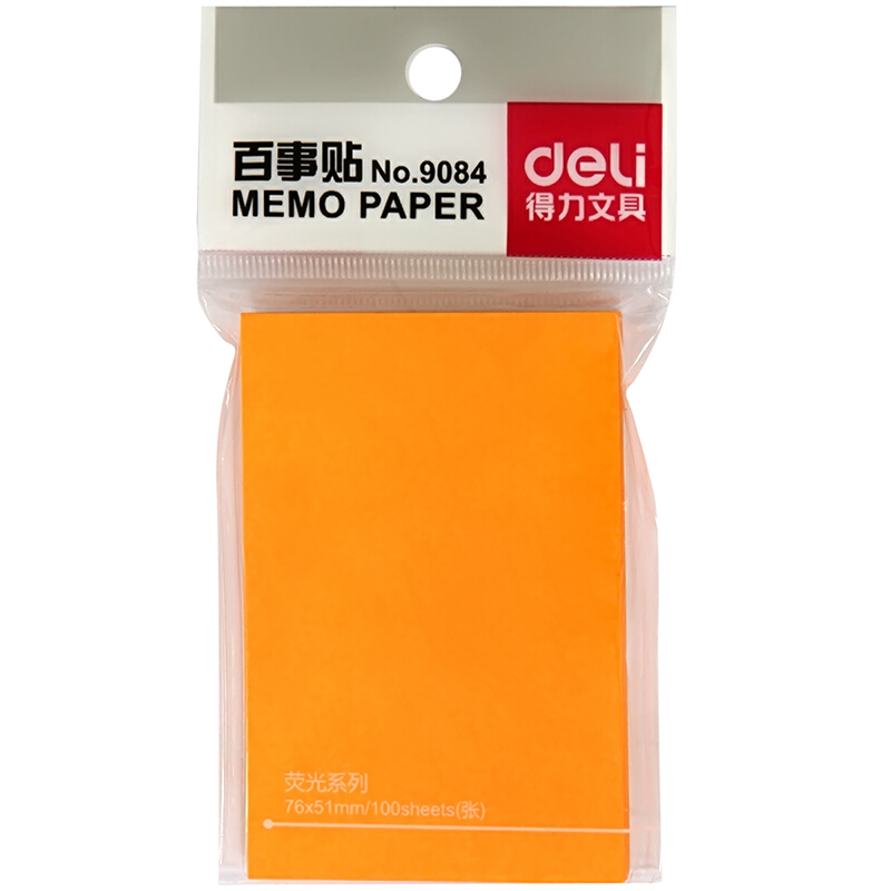 得力（deli） 9084 熒光紙百事貼/便條紙76×51mm 12本裝_http://gzyiqian.cn/img/images/C201902/1551161538730.jpg