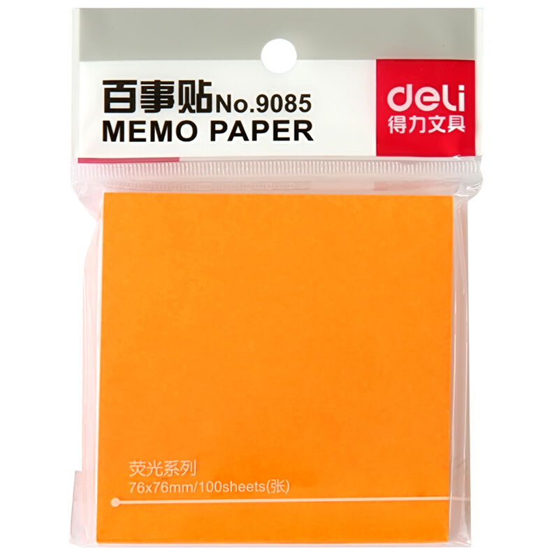 得力（deli） 9085 熒光紙百事貼/便條紙76×76mm 12本裝_http://gzyiqian.cn/img/images/C201902/1551162058980.jpg