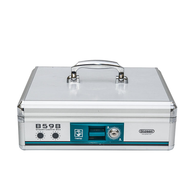 金隆興（Glosen） B598  鋁合金材質收銀箱/手提金庫帶鎖（銀色） _http://gzyiqian.cn/img/images/C201902/1551260972453.jpg