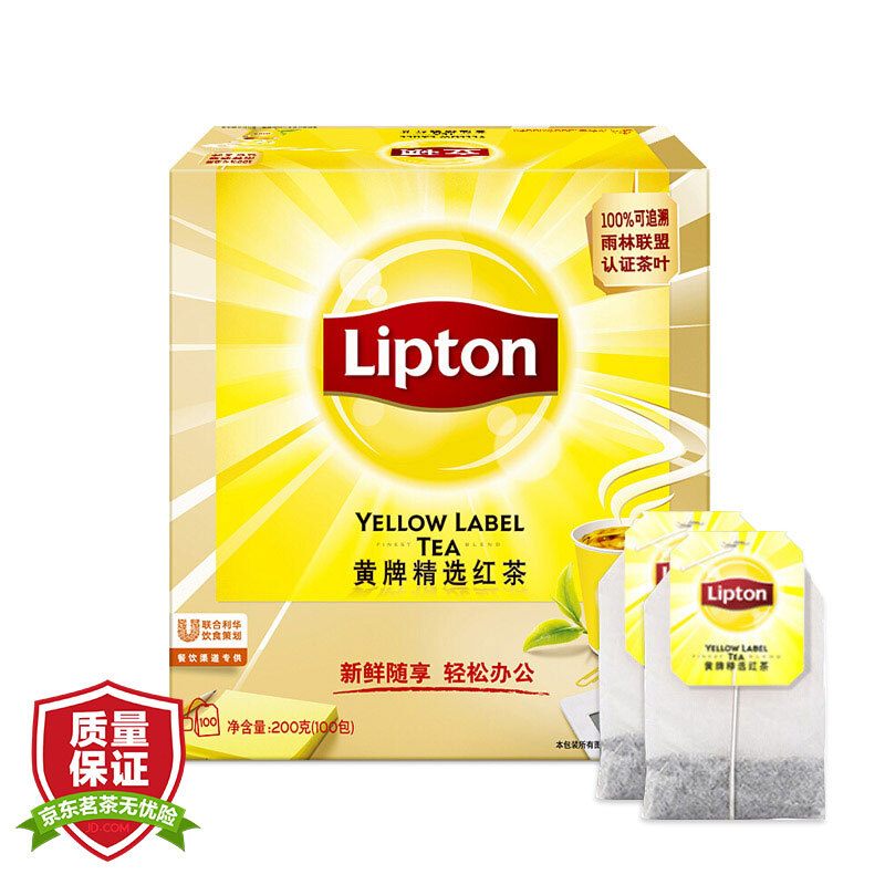 立頓（Lipton） 茶葉 100包200g 袋泡茶茶包 （黃牌精選紅茶）_http://gzyiqian.cn/img/images/C201902/1551337664589.jpg