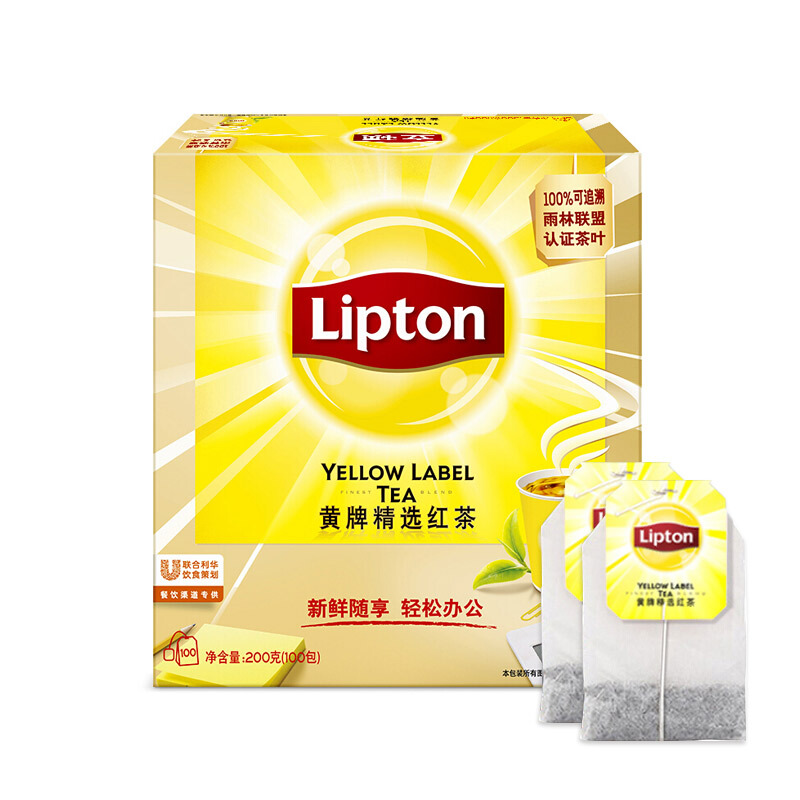 立頓（Lipton） 茶葉 100包200g 袋泡茶茶包 （黃牌精選紅茶）_http://gzyiqian.cn/img/images/C201902/1551337664599.jpg