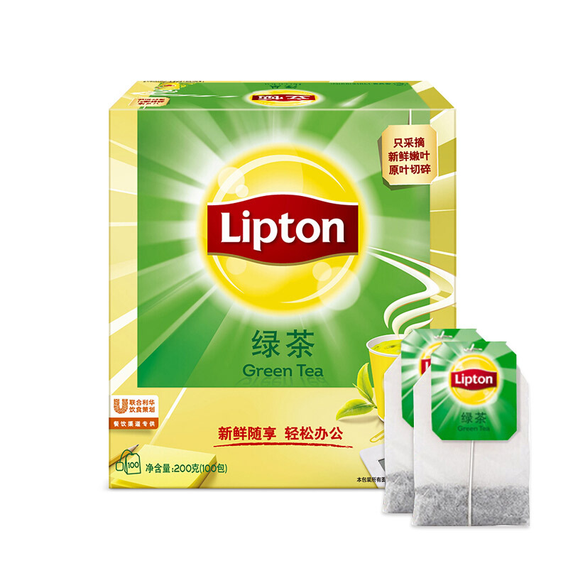 立頓（Lipton） 茶葉 100包200g 袋泡茶茶包(綠茶)_http://gzyiqian.cn/img/images/C201902/1551337854615.jpg