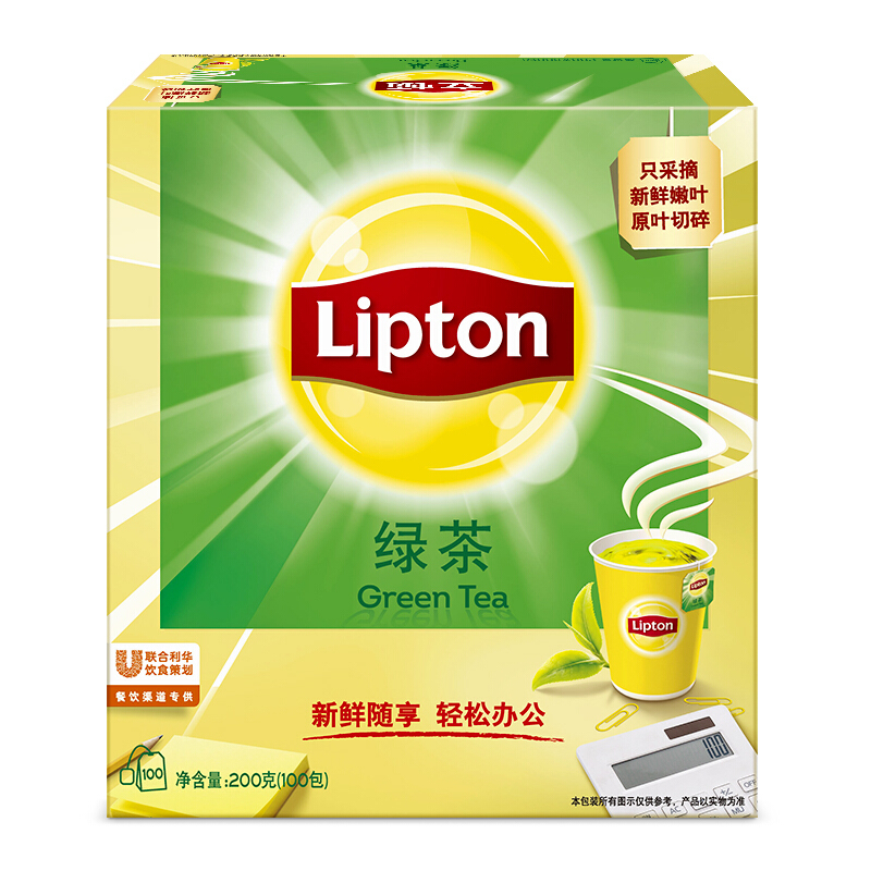 立頓（Lipton） 茶葉 100包200g 袋泡茶茶包(綠茶)_http://gzyiqian.cn/img/images/C201902/1551337854625.jpg