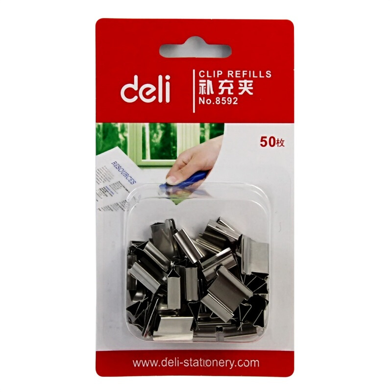 得力（deli） 8592 推夾器夾紙器 補充裝夾子 1卡裝 _http://gzyiqian.cn/img/images/C201903/1551859679961.jpg
