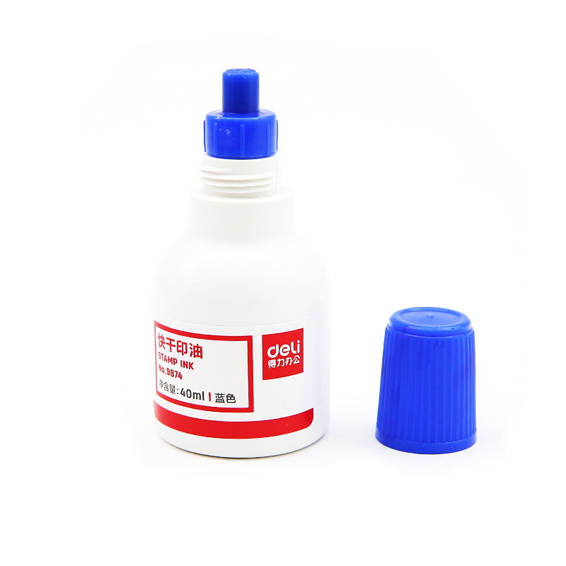 得力（deli） 9874  原子快干印油 印泥 40ml(藍色)_http://gzyiqian.cn/img/images/C201903/1552008156331.jpg