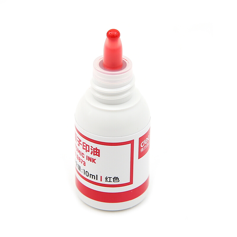 得力（deli） 9873 原子快干印油 印泥 10ml(紅色)_http://gzyiqian.cn/img/images/C201903/1552008400000.jpg