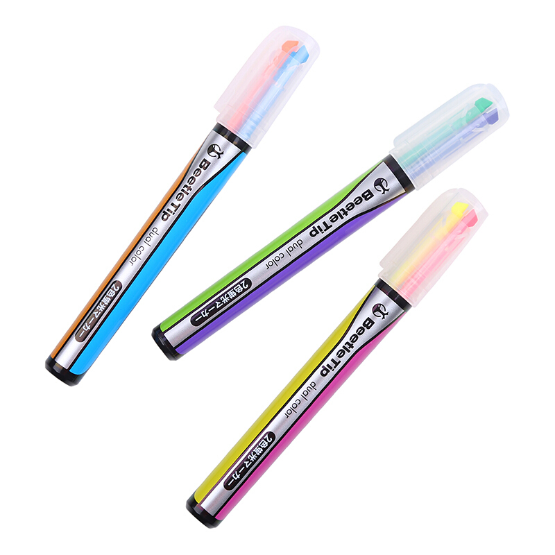 國譽(KOKUYO)雙色甲殼蟲雙頭熒光筆PM-L303-3S_http://gzyiqian.cn/img/images/C201906/1560924734702.jpg