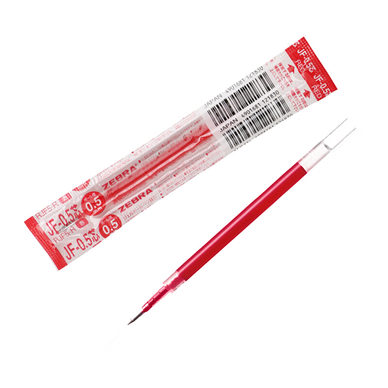 斑馬（ZEBRA）0.5mm按動中性筆芯 RJF5-R/10支裝(紅色筆芯)_http://gzyiqian.cn/img/images/C202007/1594368054904.jpg