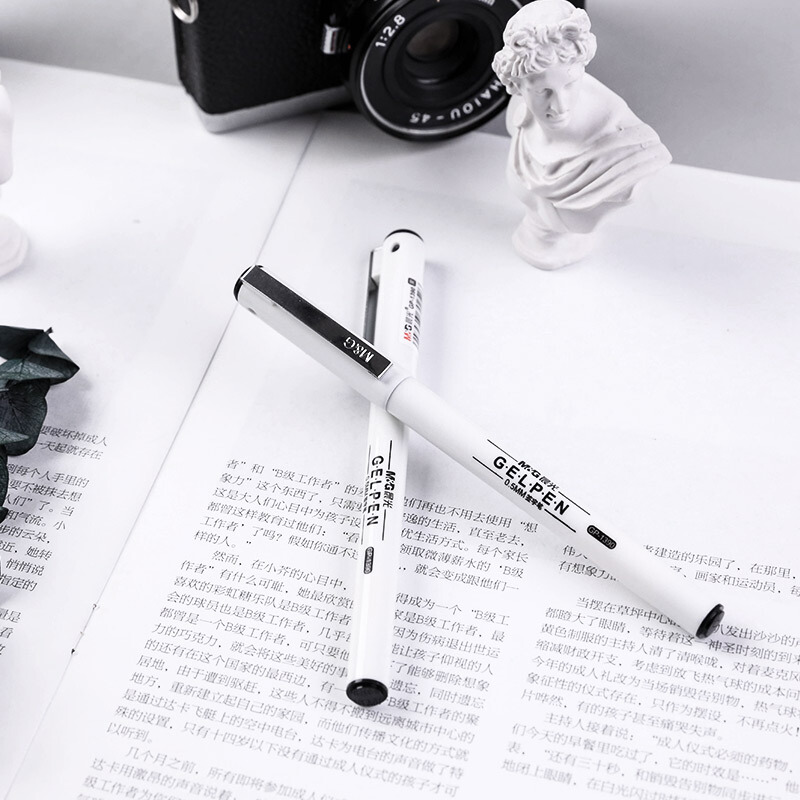 晨光（M&G） 0.5mm不銹鋼筆夾中性筆 簽字筆GP1390/12支裝 (黑色) _http://gzyiqian.cn/img/images/C202007/1594778341393.jpg