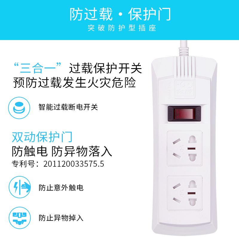 突破（TOP） 新國標電源插座/插線板/排插/接線板(二位總控1.8米)_http://gzyiqian.cn/img/images/C202008/1597376840999.jpg