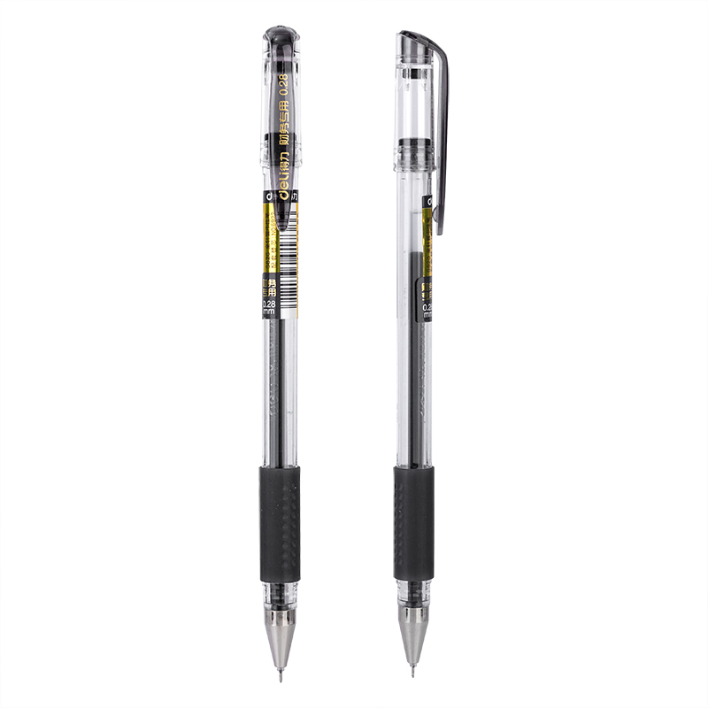 得力（deli）S820 財務專用中性筆 黑色簽字筆 0.28mm 12支盒_http://gzyiqian.cn/img/images/C202009/1599444243475.jpg