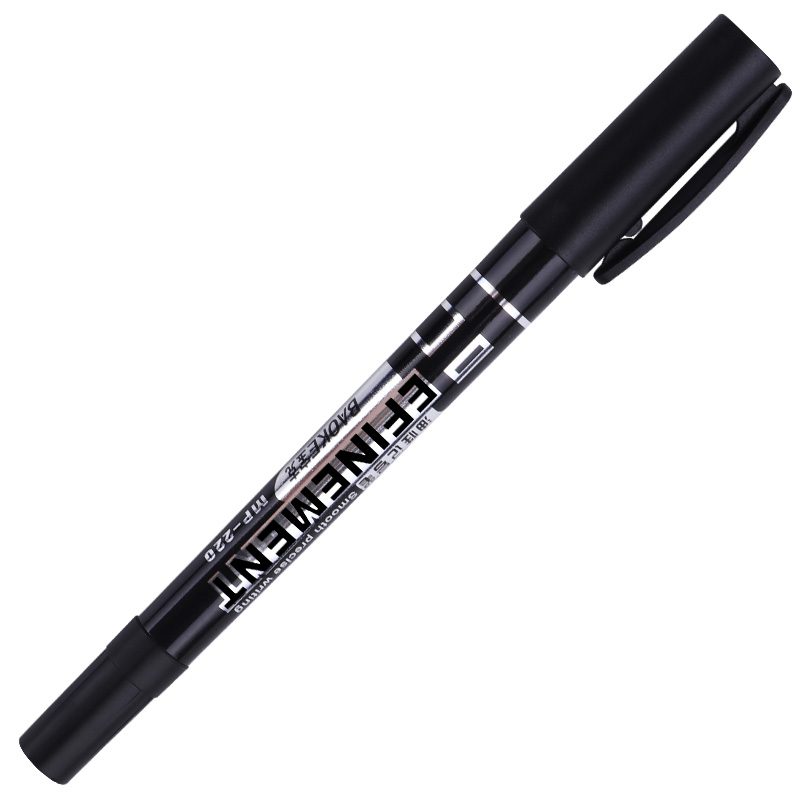 寶克（BAOKE） MP-220 油性小雙頭記號筆 12支/盒 黑色_http://gzyiqian.cn/img/images/C202009/1599724369901.jpg