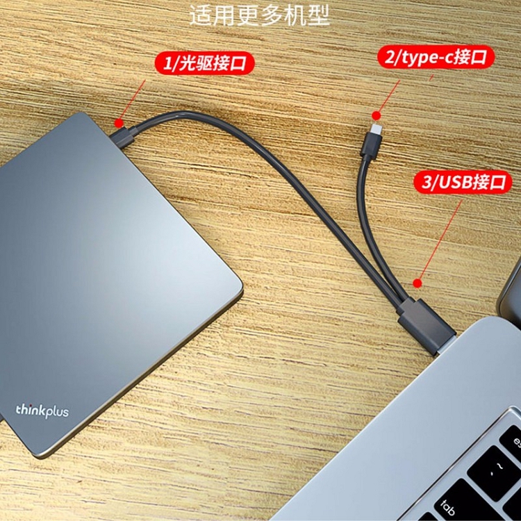 聯想（Lenovo）TX800 外置光驅 超薄外置DVD刻錄機 24倍速 高速移動光驅 Type-C+USB雙接口/1年保修_http://gzyiqian.cn/img/images/C202103/1615361911666.jpg