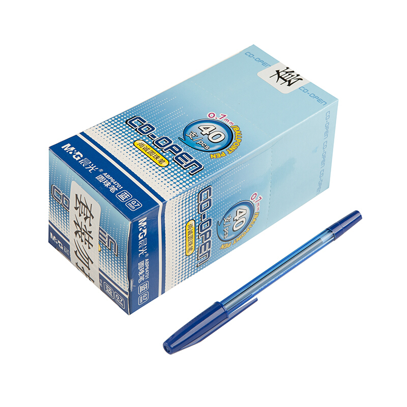 晨光（M&G） ABP64701 子彈頭圓珠筆 中油筆 原子筆0.7mm 40支/盒 (簡(jiǎn)約藍(lán)色) _http://gzyiqian.cn/img/sp/101/586bc99c-dd6b-4a37-8643-95da146753d7.jpg