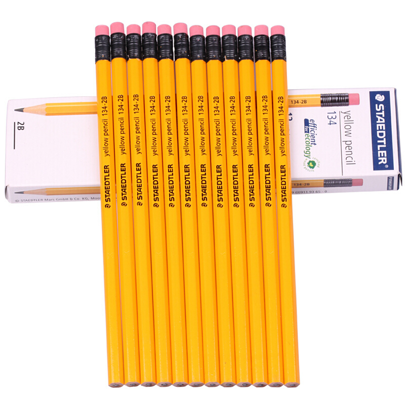 施德樓（Staedtler） 134 黃桿鉛筆 帶橡皮頭 12支裝（2B）_http://gzyiqian.cn/img/sp/102/f1e0ce4a-033a-4180-b136-b3ec9cb50c6d.jpg