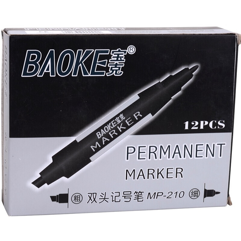 寶克（BAOKE） MP-210 油性大雙頭記號筆 12支/盒（黑色）_http://gzyiqian.cn/img/sp/104/5a006ec3-abb8-450b-a649-914f6fcd2828.jpg