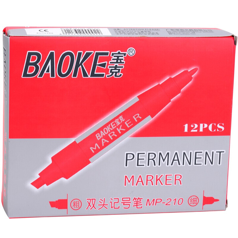 寶克（BAOKE） MP-210 油性大雙頭記號筆 12支/盒（紅色）_http://gzyiqian.cn/img/sp/104/ff05cf59-cc49-417c-8170-9b67ec9a46e9.jpg