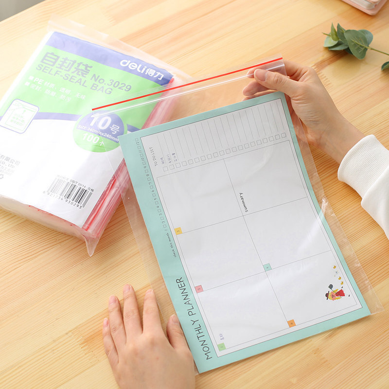 得力（deli） 3029 自封袋(透明)-10號(hào)(100個(gè)/包)340ｘ240mm0.04mm_http://gzyiqian.cn/img/sp/206/b1d56374-d36f-4eb9-94a8-893765cb5c58.jpg