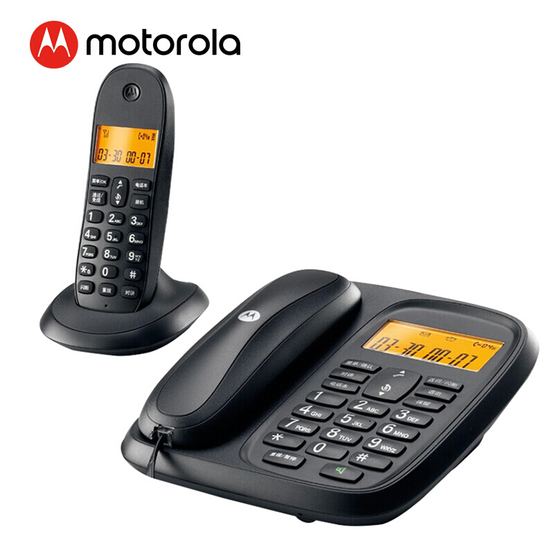 摩托羅拉（Motorola） CL101C 數字無繩電話機座機子母機中文顯示免提套裝辦公家用一拖一固定無線座機 （黑色）_http://gzyiqian.cn/img/sp/2147/3764a2a8-cb08-4714-9d41-04c577c3c776.jpg
