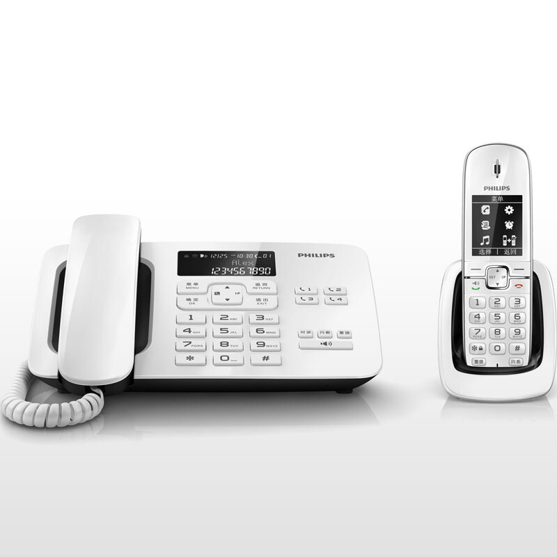 飛利浦（PHILIPS） DCTG492 語音報號黑名單中文數字子母機一拖一家用辦公會議坐固定固話無線電話機座機無繩電話機（白色）_http://gzyiqian.cn/img/sp/2147/b728aab2-3ad8-4ee4-af84-b0b532d51a7a.jpg