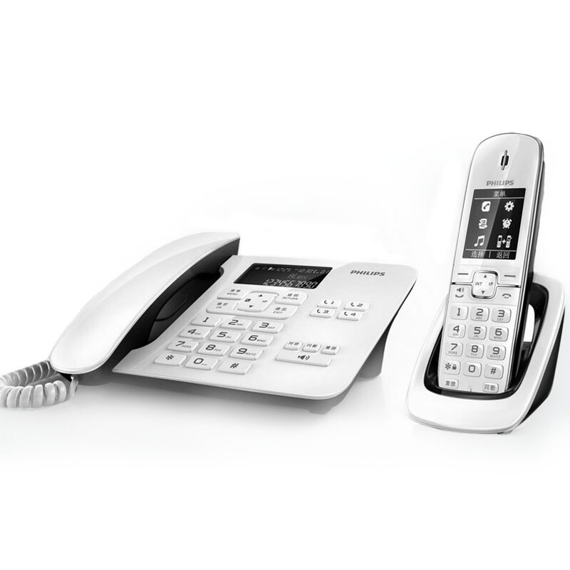 飛利浦（PHILIPS） DCTG492 語音報號黑名單中文數字子母機一拖一家用辦公會議坐固定固話無線電話機座機無繩電話機（白色）_http://gzyiqian.cn/img/sp/2147/baa59989-d853-4300-b684-10a7d380c986.jpg