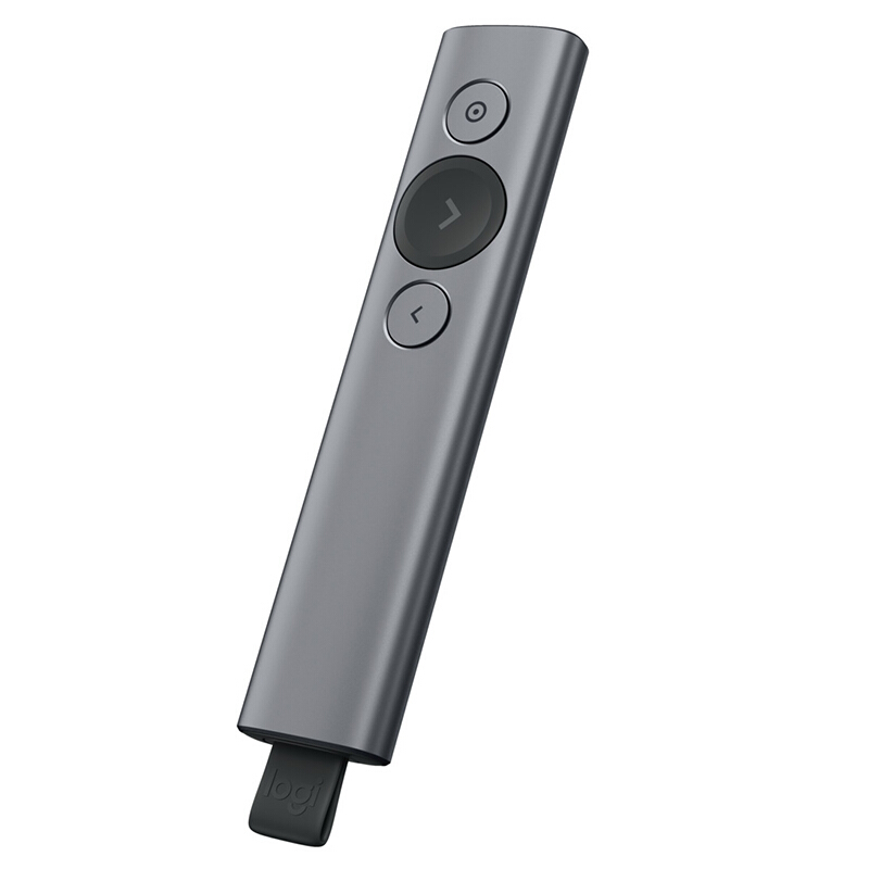 羅技（Logitech） Spotlight 無線演示器 投影筆 翻頁器 非激光筆 演示筆 演講神器 放大聚焦液晶屏可顯 (灰色) _http://gzyiqian.cn/img/sp/242/428f7f70-424b-4e9d-8e7b-97c56e456279.jpg