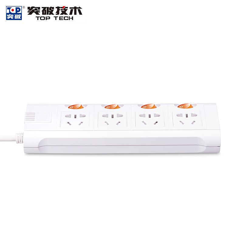 突破（TOP） TZ-D4K4 新國標帶兒童保護門插座接線板智能過載自動斷電分控獨立開關4孔3米 3米線長_http://gzyiqian.cn/img/sp/2541/e195df59-e323-4489-9b85-26708511859f.jpg
