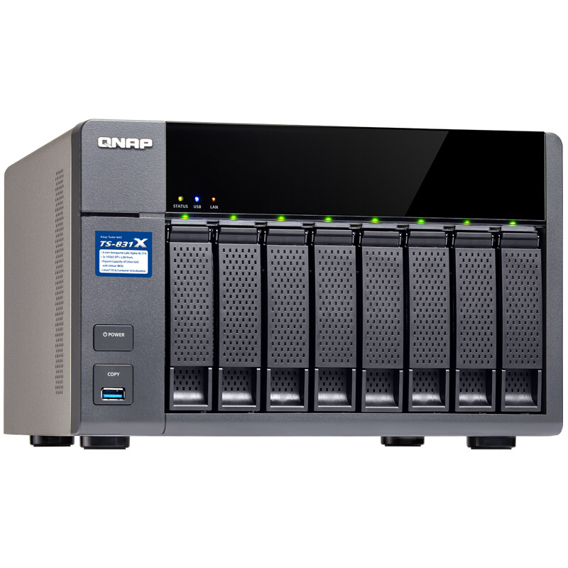 威聯通（QNAP） TS-831X-8G 高效能四核處理器,內建雙10GbE SFP+ 網絡端口 八盤位NAS網絡存儲器（無內置硬盤）_http://gzyiqian.cn/img/sp/275/41512f95-85c2-4d7d-8389-da97cc35a780.jpg