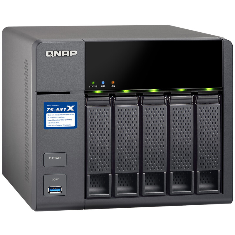 威聯(lián)通（QNAP） TS-531X-2G 高效能四核處理器,內(nèi)建雙10GbE SFP+ 網(wǎng)絡(luò)端口 五盤位NAS網(wǎng)絡(luò)存儲器（無內(nèi)置硬盤）_http://gzyiqian.cn/img/sp/275/b4f01938-a090-41f1-87f5-154f7d617596.jpg