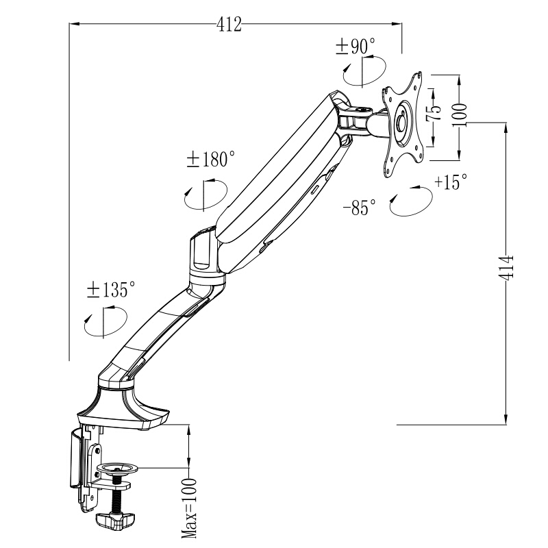 樂歌（Loctek） DLB502 顯示器支架 桌面旋轉升降顯示器支架臂 (黑色) _http://gzyiqian.cn/img/sp/296/3ab51263-44c5-40ed-a9e8-f3c4c0c03394.jpg
