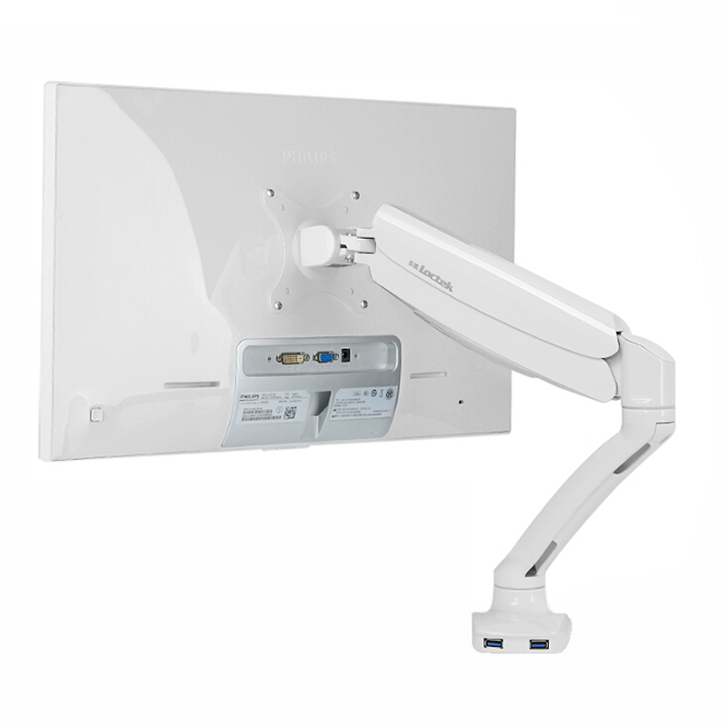 樂歌（Loctek） DLB502W 顯示器支架 桌面旋轉升降顯示器支架臂 (白色) 