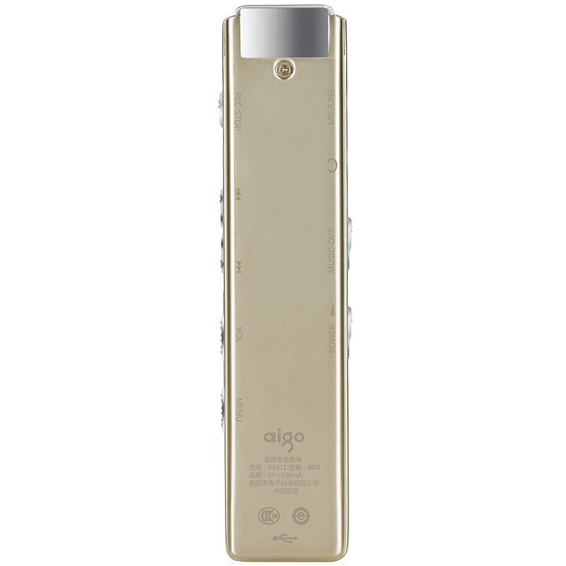 愛(ài)國(guó)者（aigo） R6611 錄音筆 專業(yè)微型 高清遠(yuǎn)距降噪 MP3播放器 學(xué)習(xí)/會(huì)議采訪取證錄音 （香檳金8G）_http://gzyiqian.cn/img/sp/309/db4ed528-5b5a-4351-81df-e4e247f576c0.jpg