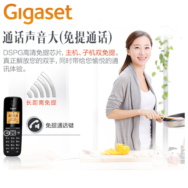 集怡嘉（Gigaset） DL310 原西門子品牌電話機 數字無繩電話家用子母機中文來電顯示一拖一辦公固定無線電話座機（白色）_http://gzyiqian.cn/img/sp/329/15e4dd1e-c369-4d91-9e79-e838dd921dbf.jpg