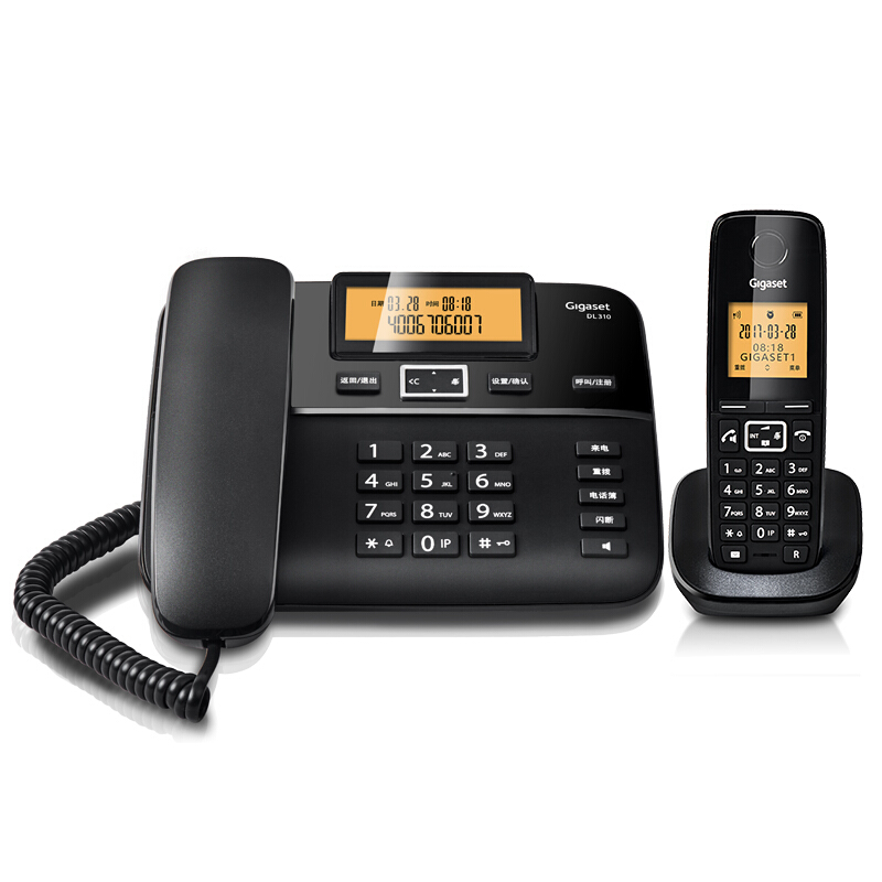 集怡嘉（Gigaset） DL310 原西門子品牌電話機(jī) 數(shù)字無繩電話家用子母機(jī)中文來電顯示一拖一辦公固定無線電話座機(jī)（黑色）_http://gzyiqian.cn/img/sp/329/3fd3ca5e-778b-47d3-a70b-a8632c9a7569.jpg