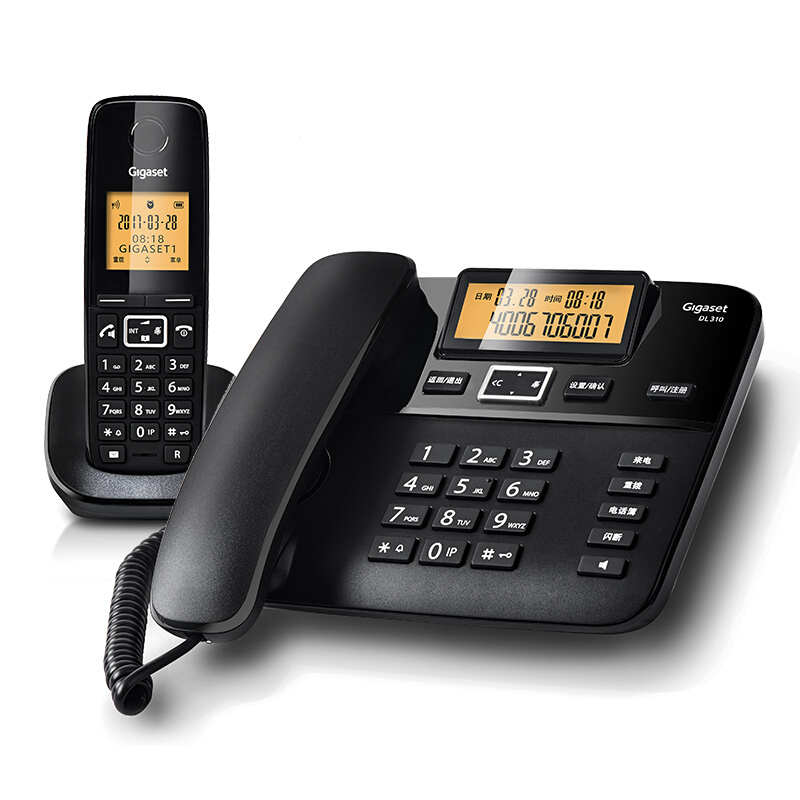 集怡嘉（Gigaset） DL310 原西門子品牌電話機(jī) 數(shù)字無繩電話家用子母機(jī)中文來電顯示一拖一辦公固定無線電話座機(jī)（黑色）_http://gzyiqian.cn/img/sp/329/93451490-1282-4f1b-820e-09c3376a83f1.jpg