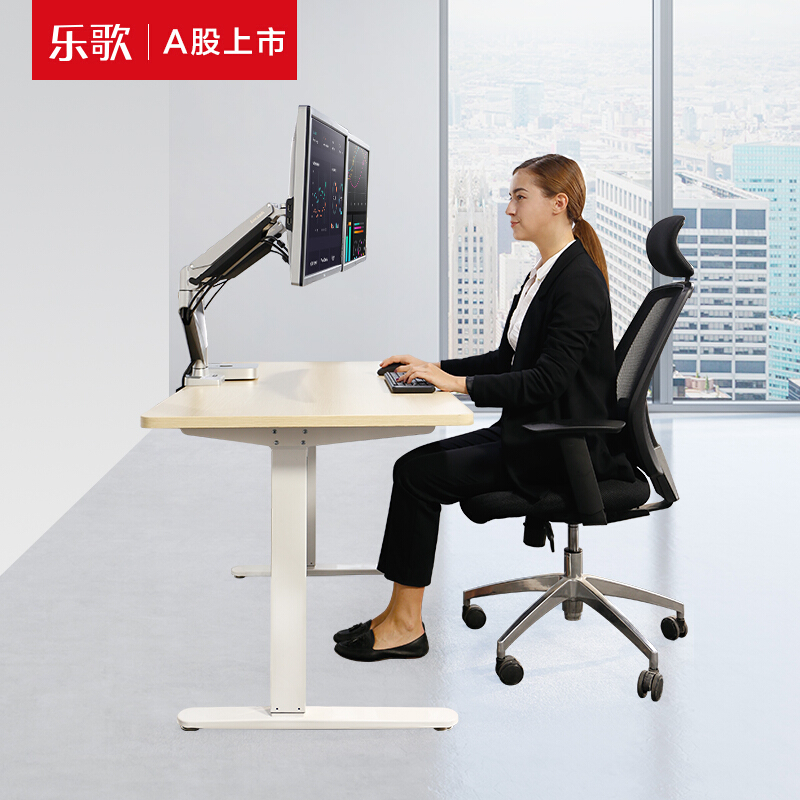 樂歌（Loctek） E1D 站立辦公電動(dòng)升降桌套裝 (白色桌架/原木色桌板/方形1200x600mm) _http://gzyiqian.cn/img/sp/361/1f7e7a8e-6971-4f41-8572-4271b7693ee3.jpg