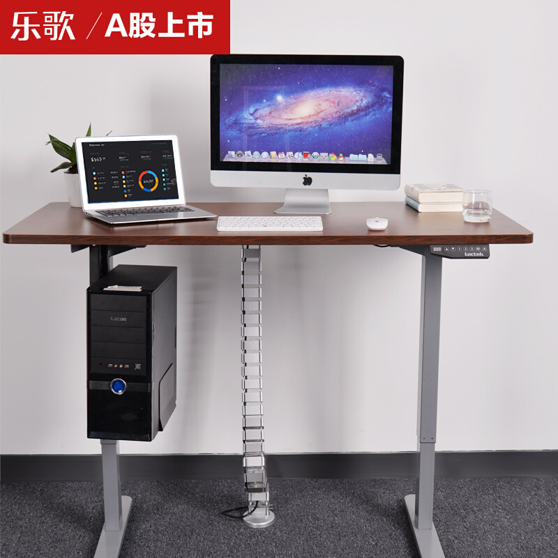 樂歌（Loctek） E1D 站立辦公電動升降桌套裝 (灰色桌架/胡桃木色桌板/方形1400x700mm) _http://gzyiqian.cn/img/sp/361/8cce3be9-5028-432b-b2e6-008a99685117.jpg