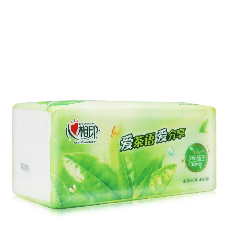 心相印（Mind Act Upon Mind） DT3200 茶語系列三層軟抽紙面巾紙餐廳紙152抽*3包_http://gzyiqian.cn/img/sp/383/78af7506-d39a-46ed-9775-4773767f48d3.jpg