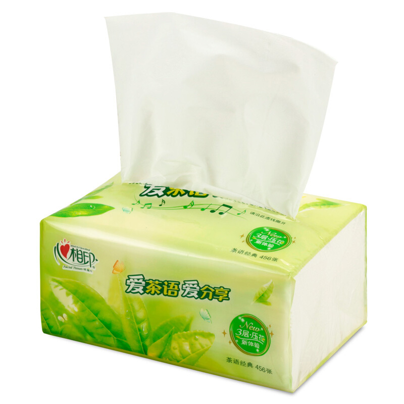 心相印（Mind Act Upon Mind） DT3200 茶語系列三層軟抽紙面巾紙餐廳紙152抽*3包_http://gzyiqian.cn/img/sp/383/7981c86a-bd64-45f8-9314-22f304283341.jpg