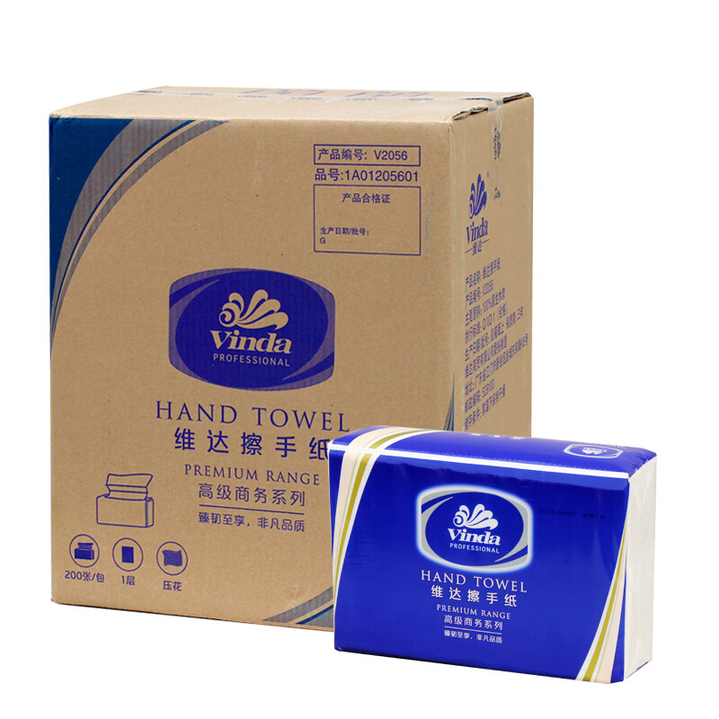 維達（Vinda） V2056 商用商務酒店公共場合用三折紙擦手紙200抽/包_http://gzyiqian.cn/img/sp/386/b7f21009-c0d8-4612-a5b8-9f28770e53e7.jpg
