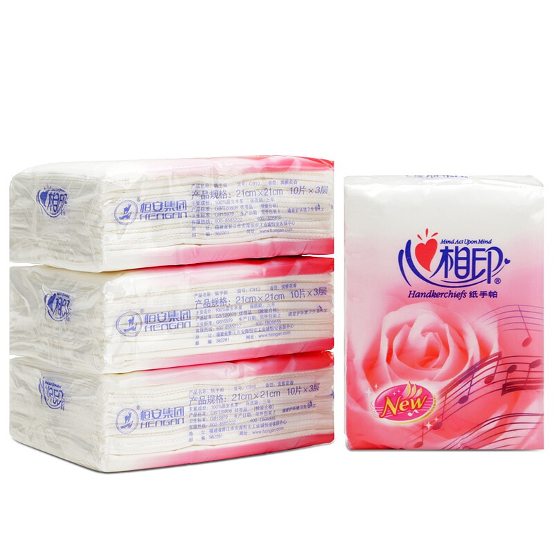 心相印（Mind Act Upon Mind） C910 無(wú)香面巾紙餐巾紙手帕紙10包/條_http://gzyiqian.cn/img/sp/387/700e54f1-acaa-45c3-bd27-2932d723d6ff.jpg