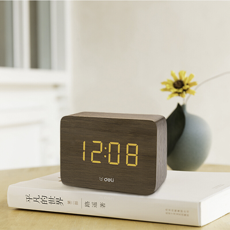 得力（deli） 8814 多功能電子鐘 100*42*70mm (棕色) _http://gzyiqian.cn/img/sp/419/5fbd0ca9-7ef0-4502-b656-ea87503ab3f3.jpg