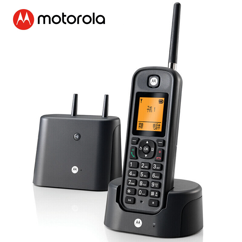 摩托羅拉（Motorola） O201C 電話機 遠距離數(shù)字無繩單機 橙色背光電話簿中英文顯示菜單可擴展 無線座機（黑色）_http://gzyiqian.cn/img/sp/764/3b5f1f3a-e2ed-47b3-ada1-74917c389914.jpg