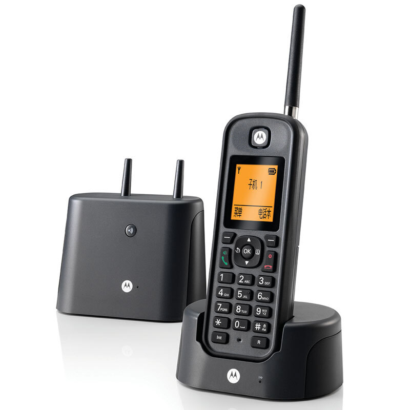 摩托羅拉（Motorola） O202C 電話機 遠距離數字無繩套裝 橙色背光電話簿中英文顯示菜單可擴展 無線座機 （黑色）_http://gzyiqian.cn/img/sp/764/8011e20f-3b13-4e7e-81c1-8239d2189f35.jpg