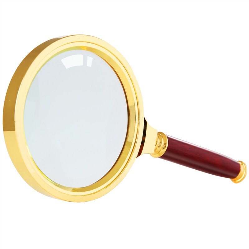 得力（deli）9097 直徑70mm 復古金屬框木質手柄架放大鏡_http://gzyiqian.cn/newimg/C202208/1661743326714.jpg