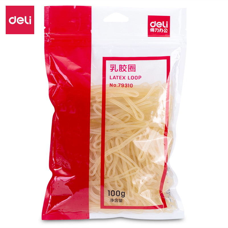 得力(deli)100g耐用橡皮筋/乳膠圈/橡皮圈/捆扎膠圈 辦公用品 79310_http://gzyiqian.cn/newimg/C202212/1672391046488.jpg