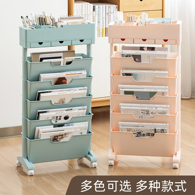 時代良品（SDLP）掛袋書立架 白色-三抽屜帶輪款 SD-9158_http://gzyiqian.cn/newimg/C202303/1678859206201.jpg