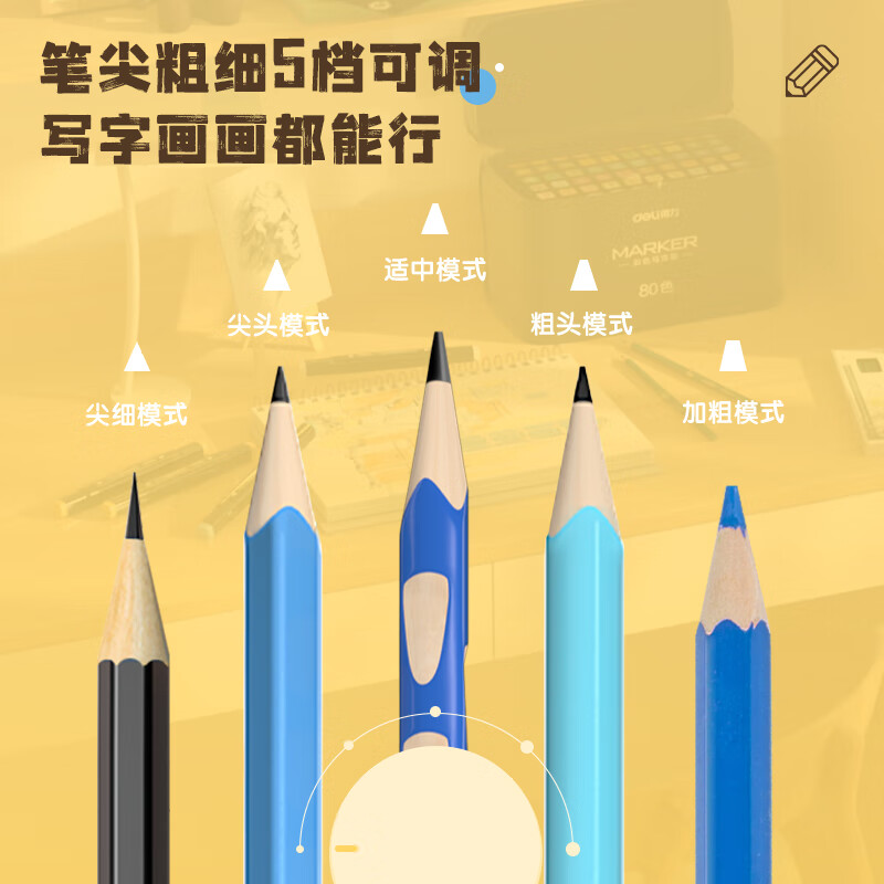 得力（deli）全自動電動削筆器 藍色VA8_http://gzyiqian.cn/newimg/C202310/1697784656371.jpg