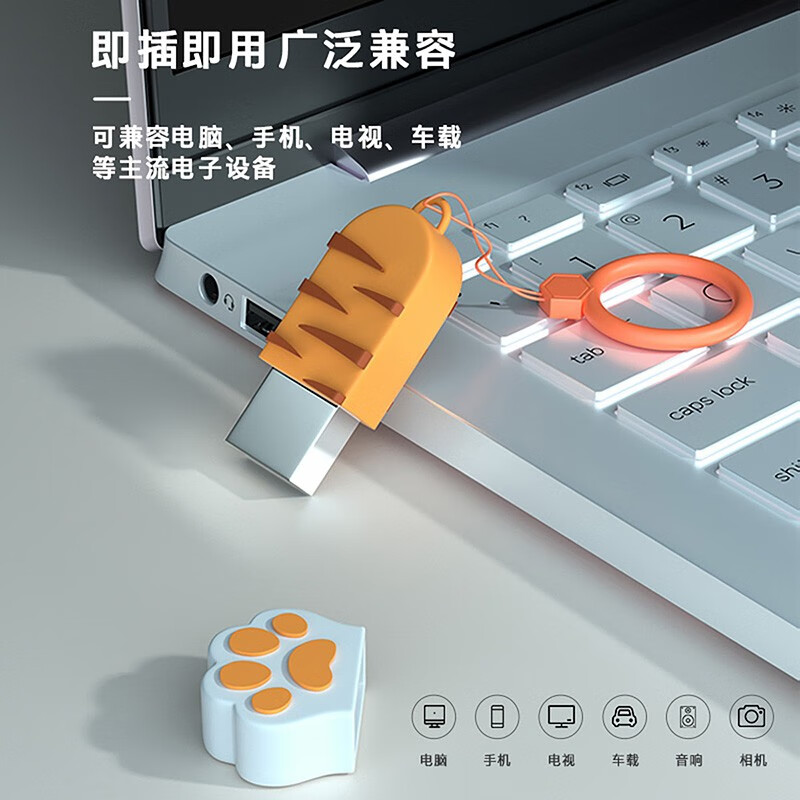 惠普（HP）金屬U盤可愛貓爪情侶迷你u盤【64g炫酷虎爪U盤】v206w_http://gzyiqian.cn/newimg/C202310/1697789817233.jpg